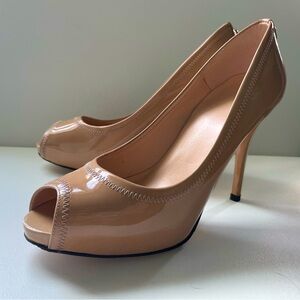 Stuart Weitzman Daisy Nude Leather Heels 8,5